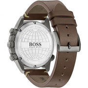 Hugo Boss Men’s Quartz Brown Leather Strap Blue Dial 45mm Watch 1513773