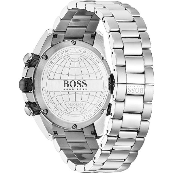 Hugo Boss Men’s Quartz Silver Stainless Steel Grey Dial 45mm Watch 1513774