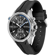 Hugo Boss Men’s Quartz Black Silicone Strap Black Dial 46mm Watch 1513820