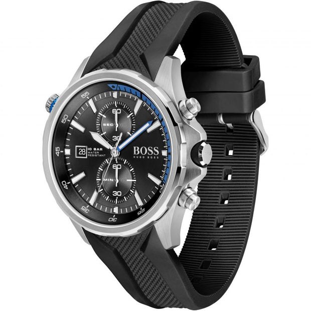 Hugo Boss Men’s Quartz Black Silicone Strap Black Dial 46mm Watch 1513820