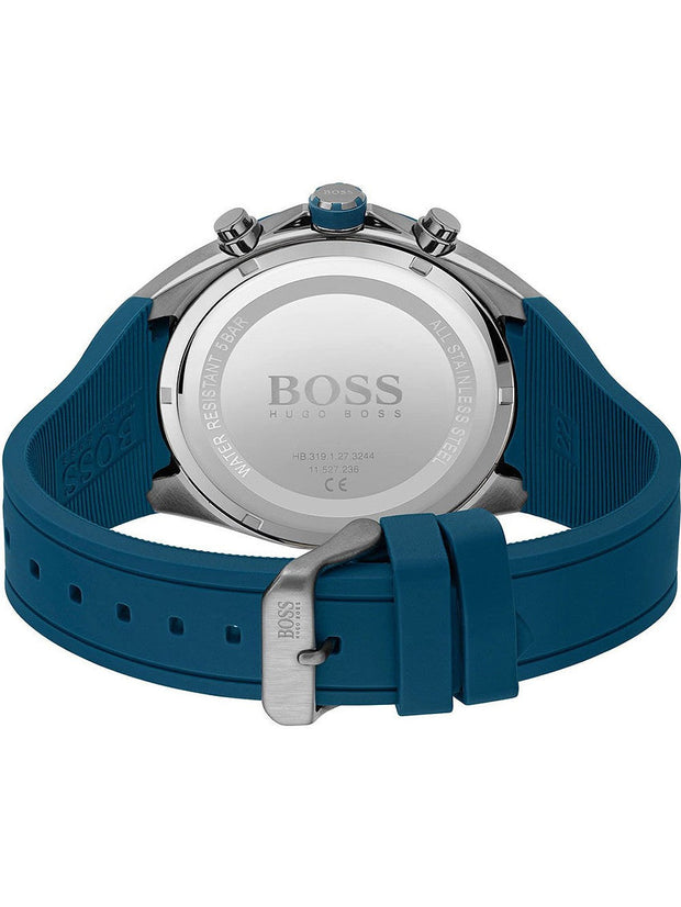Hugo Boss Men’s Quartz Silicone Strap Blue Dial 46mm Watch 1513856