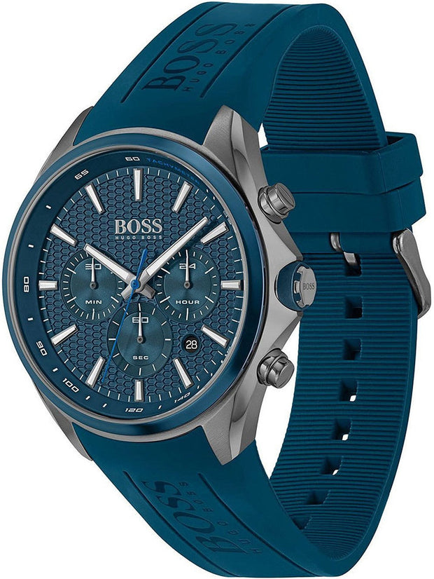 Hugo Boss Men’s Quartz Silicone Strap Blue Dial 46mm Watch 1513856