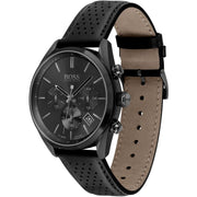 Hugo Boss Men’s Quartz Black Leather Strap Black Dial 44mm Watch 1513880