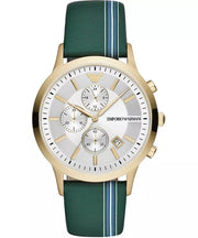 Emporio Armani Men’s Quartz Leather Strap Silver Dial 43mm Watch AR11233