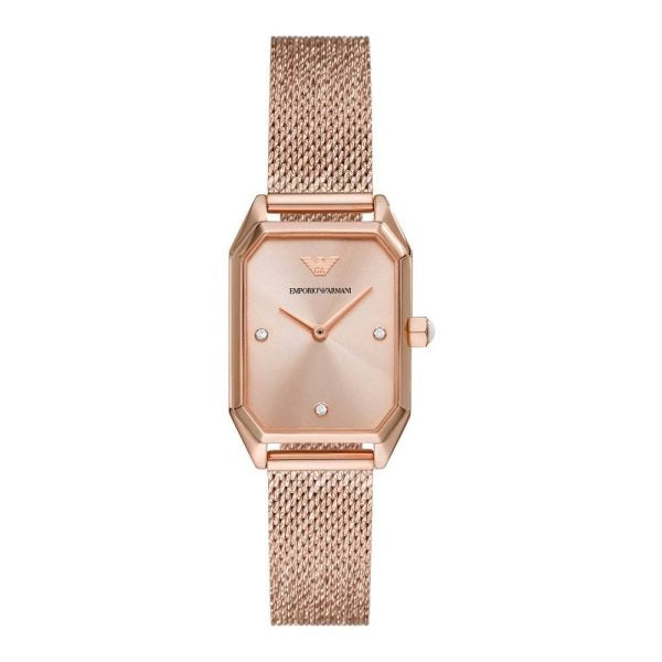 Emporio Armani Women’s Quartz Stainless Steel Rose Gold Dial 24mm Watch AR11347