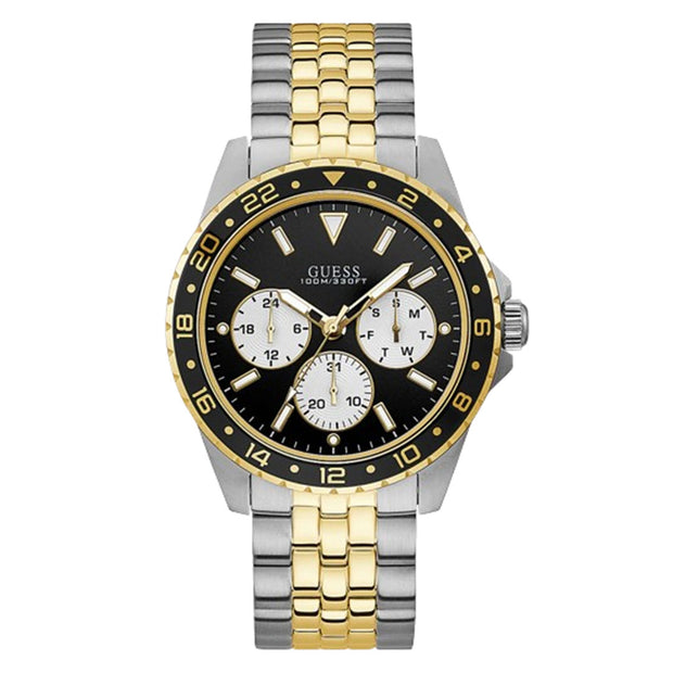 Guess Men’s Quartz Two-tone Stainless Steel Black Dial 44mm Watch W1107G6