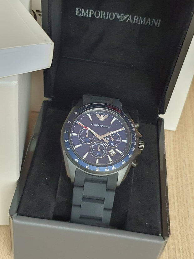 Emporio Armani Men’s Sport Black Silicone Quartz 44mm Watch AR6121