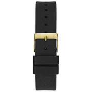 Guess Women’s Quartz Black Silicone Strap Gold Dial 40mm Watch GW0619L2
