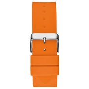 Guess Men’s Quartz Orange Silicone Strap Navy Blue Dial 42mm Watch GW0203G10