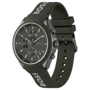 Hugo Boss Men’s Quartz Kai Green Silicone Strap Kai Green Dial 44mm Watch 1514060