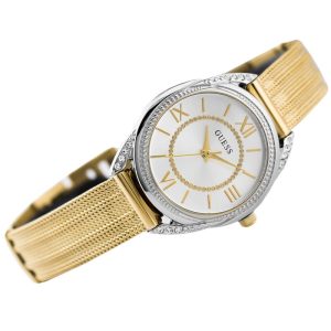 Guess Women’s Quartz Gold Stainless Steel Silver Dial 27mm Watch W1084L2