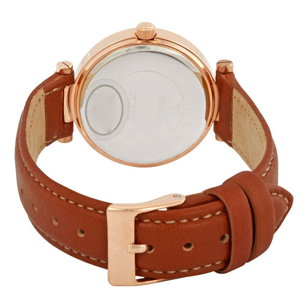 Guess Women’s Quartz Brown Leather Strap Blue Dial 30mm Watch W0838L2