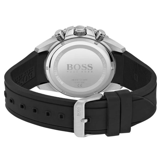 Hugo Boss Men’s Quartz Black Silicone Strap Black Dial 46mm Watch 1513912