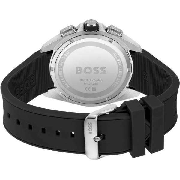 Hugo Boss Men’s Quartz Black Silicone Strap Black Dial 44mm Watch 1513953