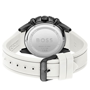 Hugo Boss Men’s Quartz White Silicone Strap Black Dial 45mm Watch 1513966