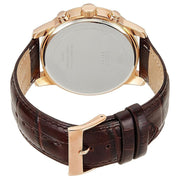 Guess Men’s Quartz Brown Leather Strap Champagne Dial 45mm Watch W0380G4