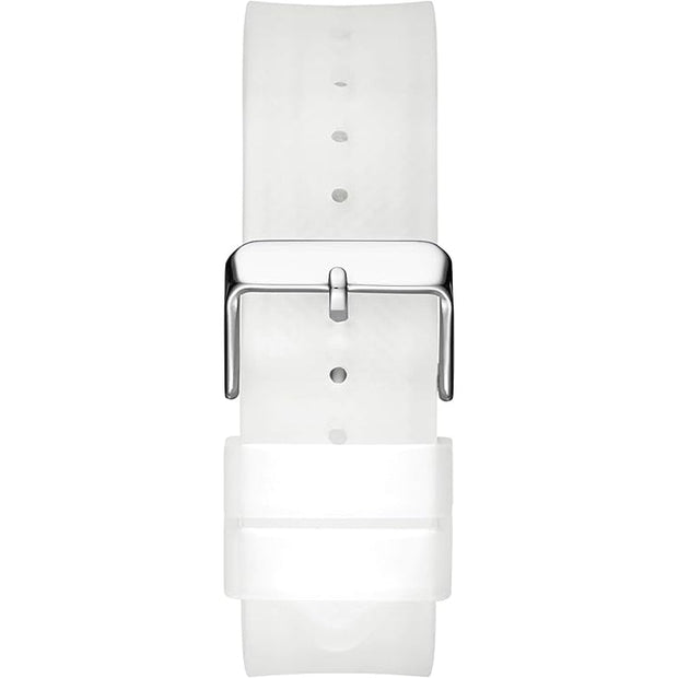 Guess Men’s Quartz Transparent Silicone Strap Silver Dial 42mm Watch GW0203G1