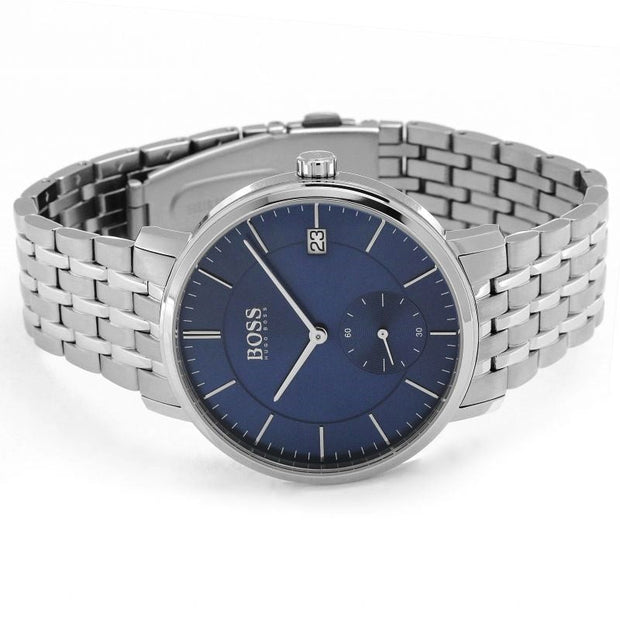 Hugo Boss Men’s Quartz Silver Stainless Steel Blue Dial 40mm Watch 1513642