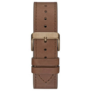 Guess Men’s Quartz Brown Leather Strap White Dial 44mm Watch GW0262G3