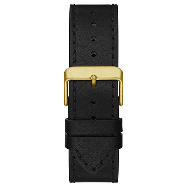 Guess Men’s Quartz Black Leather Strap Black Dial 44mm Watch GW0262G2