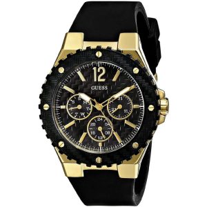 Guess Women’s Quartz Black Silicone Strap Black Dial 39mm Watch W0149L4