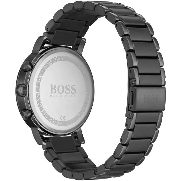 Hugo Boss Men’s Quartz Grey Stainless Steel Gold Dial 42mm Watch 1513695