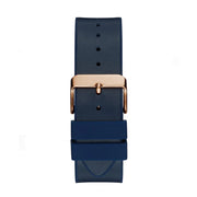 Guess Men’s Quartz Blue Silicone & Leather Strap Blue Dial 43mm Watch GW0202G4