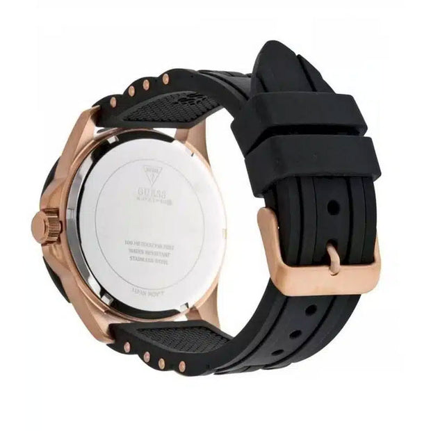 Guess Men’s Quartz Black Silicone Strap Black Dial 43mm Watch W0366G3