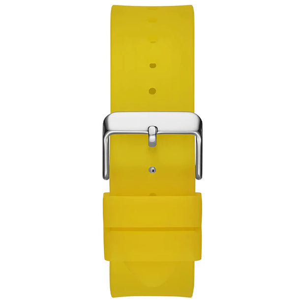 Guess Men’s Quartz Yellow Silicone Strap Black Dial 43mm Watch GW0203G6