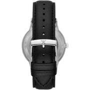 Emporio Armani Men’s Automatic Black Leather Strap Black Dial 43mm Watch AR60038