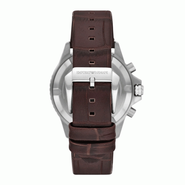 Emporio Armani Men’s Quartz Brown Leather Strap Brown Dial 43mm Watch AR11486