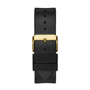 Guess Men’s Quartz Black Silicone & Leather Strap Black Dial 43mm Watch GW0202G1