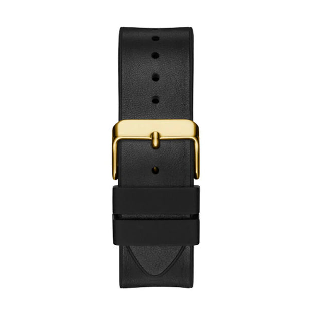 Guess Men’s Quartz Black Silicone & Leather Strap Black Dial 43mm Watch GW0202G1