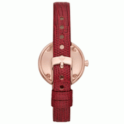 Emporio Armani Women’s Quartz Maroon Leather Strap White Dial 30mm Watch AR11532