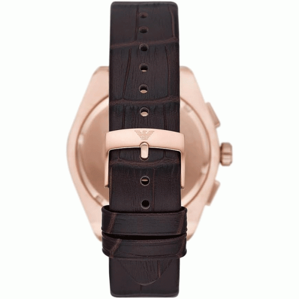 Emporio Armani Men’s Quartz Brown Leather Strap Blue Dial 43mm Watch AR11563
