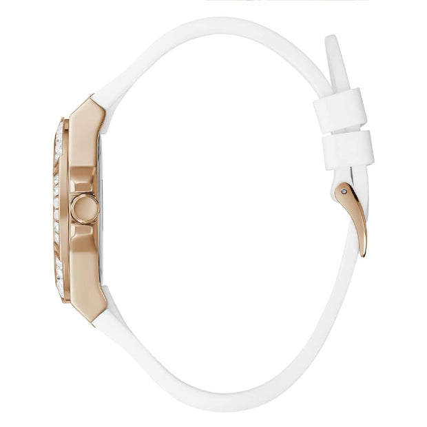 Guess Women’s Quartz White Silicone Strap White Dial 39mm Watch GW0118L4