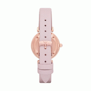 Emporio Armani Women’s Quartz Pink Leather Strap Pink Mother Of Pearl Dial 32mm Watch AR1958