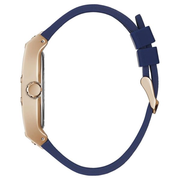 Guess Men’s Quartz Brown Silicone & Leather Strap Blue Dial 43mm Watch GW0386G2