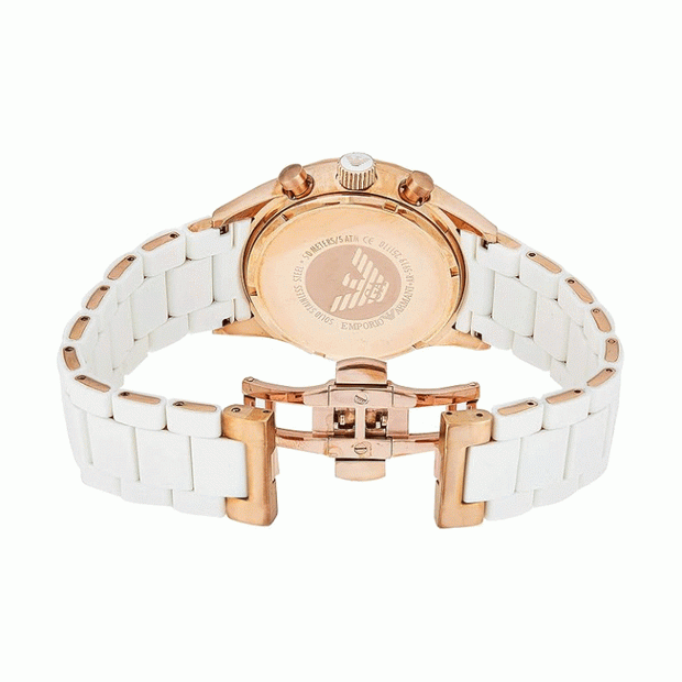 Emporio Armani Men’s Quartz White Silicone & Stainless Steel White Dial 43mm Watch AR5919