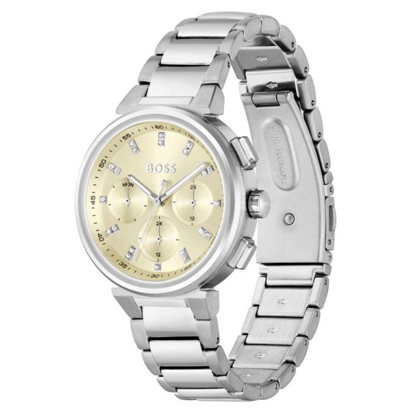 Hugo Boss Women’s Quartz Silver Stainless Steel Champagne Dial 38mm Watch 1502676