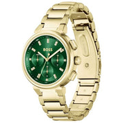 Hugo Boss Women’s Quartz Gold Stainless Steel Green Dial 38mm Watch 1502679