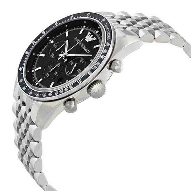 Emporio Armani Men’s Chronograph Quartz Stainless Steel Black Dial 46mm Watch AR5988
