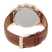 Guess Men’s Quartz Brown Leather Strap Blue Dial 46mm Watch W0500G1