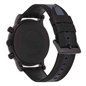 Emporio Armani Men’s Quartz Nylon Strap Black Dial 46mm Watch AR1948