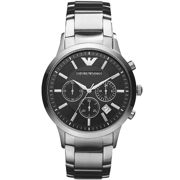 Emporio Armani Men’s Chronograph Quartz Stainless Steel Black Dial 43mm Watch AR2434