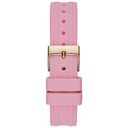Guess Women’s Quartz Pink Silicone Strap Silver Dial 36mm Watch GW0034L3