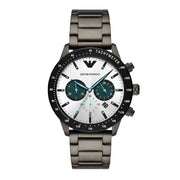 Emporio Armani Men’s Chronograph Stainless Steel Silver Dial 43mm Watch AR11471