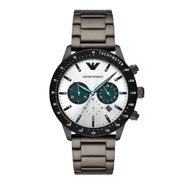 Emporio Armani Men’s Chronograph Stainless Steel Silver Dial 43mm Watch AR11471
