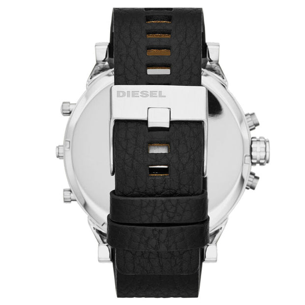 Diesel Men’s Quartz Black Leather Strap Black Dial 57mm (Four Time Zone) Watch DZ7313