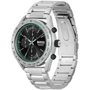 Hugo Boss Men’s Quartz Silver Stainless Steel Black Dial 44mm Watch 1514023